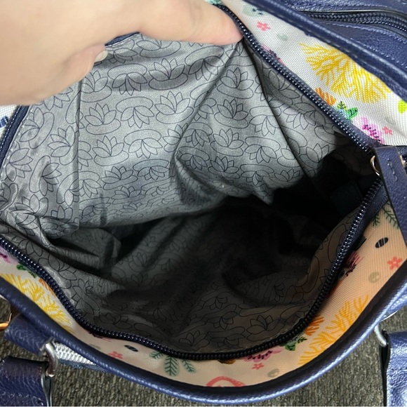 Lily Bloom Maggie Satchel Handbag Ocean Turtles and Whales - Picture 9 of 11